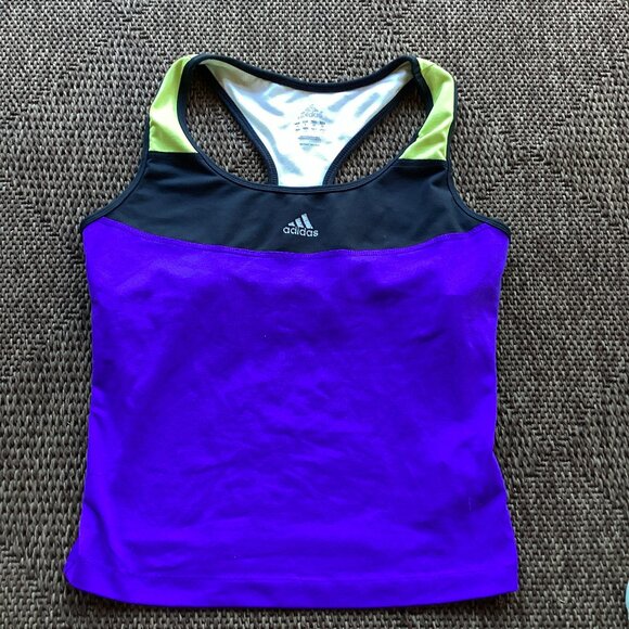 Adidas Tri-color Racer-back Athletic Tank - Medium - Picture 1 of 9